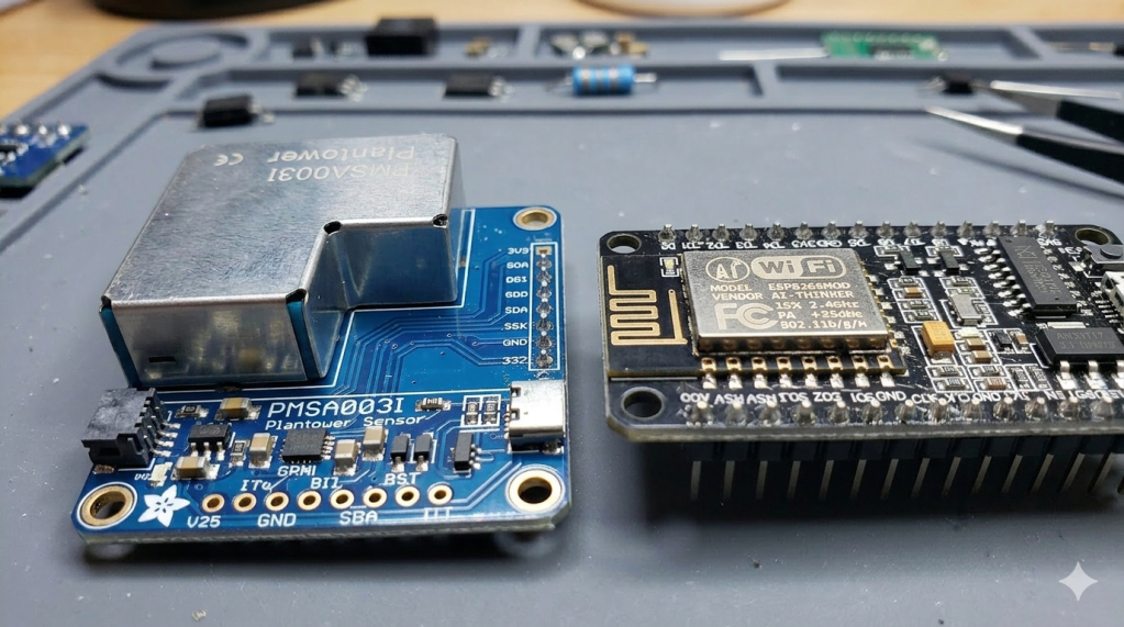 AI generated representation of the PMSA003I and ESP8266